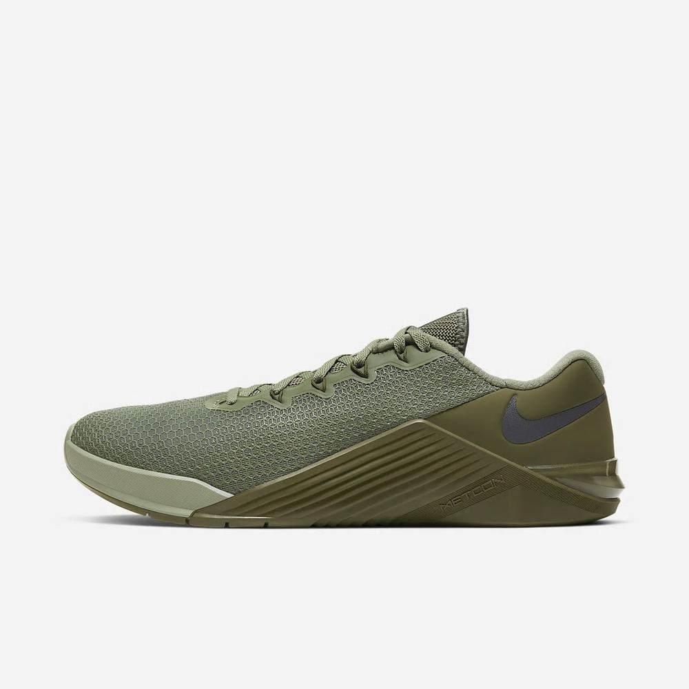 Chaussure De Crossfit Nike Metcon 5 Vert Kaki 1382-970 Jade Stone/Medium Olive/Team Orange/Dark Grey Homme | APG-42566467